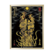【昇運・守護・縁結びの京都一筆龍】 龍神御加護の絵画(大)【昇運金金双龍】