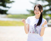 【昇運・守護・縁結びの京都一筆龍】 龍神御加護の絵画Tシャツ日本語書体【昇運桜龍】