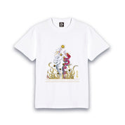 【昇運・守護・縁結びの京都一筆龍】 龍神御加護の絵画Tシャツ特殊書体【縁結び桜白昇運双龍】