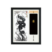 【昇運・守護・縁結びの京都一筆龍】神社、寺院樣の御礼／御守お祀り専用額(盾式卓上)【昇運墨龍】