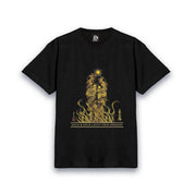 【昇運・守護・縁結びの京都一筆龍】 龍神御加護の絵画Tシャツゴシック体【昇運金金双龍】