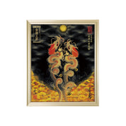 【昇運・守護・縁結びの京都一筆龍】 龍神御加護の絵画(小)【昇運紅葉双龍】