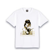 【昇運・守護・縁結びの京都一筆龍】 龍神御加護の絵画Tシャツ特殊書体【守護黒金龍】