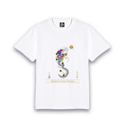 【昇運・守護・縁結びの京都一筆龍】 龍神御加護の絵画Tシャツ明朝体【昇運虹龍】