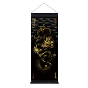 【昇運・守護・縁結びの京都一筆龍】神社、寺院樣の御礼／御守お祀り専用幕（大）【守護黒金龍】