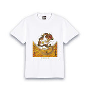 【昇運・守護・縁結びの京都一筆龍】 龍神御加護の絵画Tシャツ日本語書体【守護紅金龍】