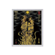 【昇運・守護・縁結びの京都一筆龍】 龍神御加護の絵画(小)【昇運金金双龍】