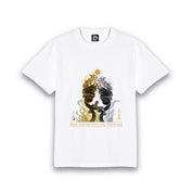 【昇運・守護・縁結びの京都一筆龍】 龍神御加護の絵画Tシャツ明朝体【昇運黒金銀双龍】