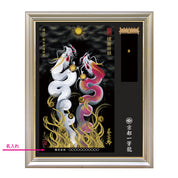 【昇運・守護・縁結びの京都一筆龍】神社、寺院樣の御礼／御守お祀り専用額（特注）【縁結び桜白昇運双龍】