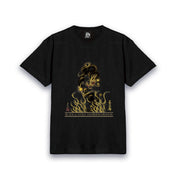 【昇運・守護・縁結びの京都一筆龍】 龍神御加護の絵画Tシャツ特殊書体【守護黒金龍】