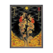 【昇運・守護・縁結びの京都一筆龍】 龍神御加護の絵画(大)【昇運紅葉双龍】