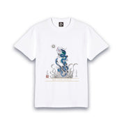 【昇運・守護・縁結びの京都一筆龍】 龍神御加護の絵画Tシャツ特殊書体【昇運青龍】