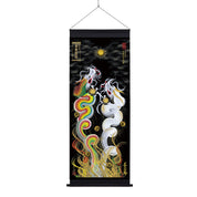 【昇運・守護・縁結びの京都一筆龍】神社、寺院樣の御礼／御守お祀り専用幕（大）【昇運虹白双龍】