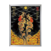 【昇運・守護・縁結びの京都一筆龍】 龍神御加護の絵画(大)【昇運紅葉双龍】