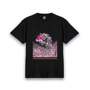 【昇運・守護・縁結びの京都一筆龍】 龍神御加護の絵画Tシャツゴシック体【守護桜龍】