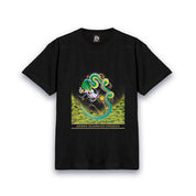 【昇運・守護・縁結びの京都一筆龍】 龍神御加護の絵画Tシャツゴシック体【守護緑龍】