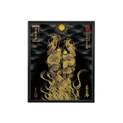 【昇運・守護・縁結びの京都一筆龍】 龍神御加護の絵画(小)【昇運金金双龍】