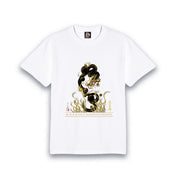 【昇運・守護・縁結びの京都一筆龍】 龍神御加護の絵画Tシャツゴシック体【守護黒金龍】