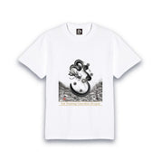 【昇運・守護・縁結びの京都一筆龍】 龍神御加護の絵画Tシャツ明朝体【守護墨龍】