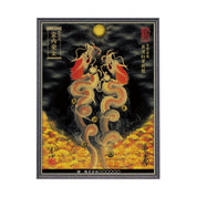 【昇運・守護・縁結びの京都一筆龍】 龍神御加護の絵画(大)【昇運紅葉双龍】