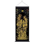 【昇運・守護・縁結びの京都一筆龍】神社、寺院樣の御礼／御守お祀り専用幕（大）【昇運金金双龍】