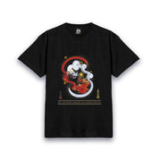 【昇運・守護・縁結びの京都一筆龍】 龍神御加護の絵画Tシャツ特殊書体【縁結び紅白守護双龍】