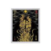 【昇運・守護・縁結びの京都一筆龍】 龍神御加護の絵画(小)【昇運金金双龍】