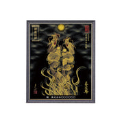 【昇運・守護・縁結びの京都一筆龍】 龍神御加護の絵画(小)【昇運金金双龍】