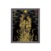 【昇運・守護・縁結びの京都一筆龍】 龍神御加護の絵画(小)【昇運金金双龍】