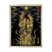 【昇運・守護・縁結びの京都一筆龍】 龍神御加護の絵画(大)【昇運金金双龍】