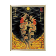 【昇運・守護・縁結びの京都一筆龍】 龍神御加護の絵画(大)【昇運紅葉双龍】