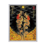 【昇運・守護・縁結びの京都一筆龍】 龍神御加護の絵画(大)【昇運紅葉双龍】