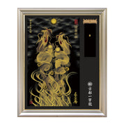 【昇運・守護・縁結びの京都一筆龍】神社、寺院樣の御礼／御守お祀り専用額（特注）【昇運金金双龍】