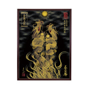 【昇運・守護・縁結びの京都一筆龍】 龍神御加護の絵画(大)【昇運金金双龍】