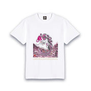 【昇運・守護・縁結びの京都一筆龍】 龍神御加護の絵画Tシャツ特殊書体【守護桜龍】