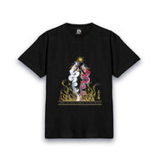 【昇運・守護・縁結びの京都一筆龍】 龍神御加護の絵画Tシャツ特殊書体【縁結び桜白昇運双龍】