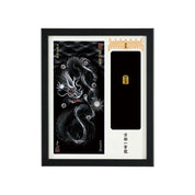 【昇運・守護・縁結びの京都一筆龍】神社、寺院樣の御礼／御守お祀り専用額(盾式卓上)【守護黒銀龍】