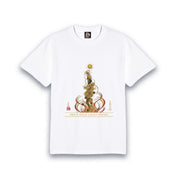 【昇運・守護・縁結びの京都一筆龍】 龍神御加護の絵画Tシャツゴシック体【昇運紅金龍】