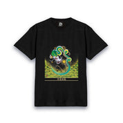 【昇運・守護・縁結びの京都一筆龍】 龍神御加護の絵画Tシャツ日本語書体【守護緑龍】