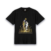 【昇運・守護・縁結びの京都一筆龍】 龍神御加護の絵画Tシャツ特殊書体【昇運虹白双龍】