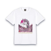 【昇運・守護・縁結びの京都一筆龍】 龍神御加護の絵画Tシャツ明朝体【守護桜龍】