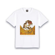 【昇運・守護・縁結びの京都一筆龍】 龍神御加護の絵画Tシャツ特殊書体【守護紅金龍】