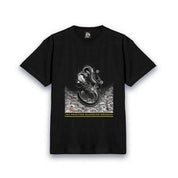 【昇運・守護・縁結びの京都一筆龍】 龍神御加護の絵画Tシャツゴシック体【守護墨龍】