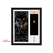 【昇運・守護・縁結びの京都一筆龍】神社、寺院樣の御礼／御守お祀り専用額(盾式卓上)【守護黒金銀双龍】