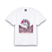 【昇運・守護・縁結びの京都一筆龍】 龍神御加護の絵画Tシャツゴシック体【守護桜龍】