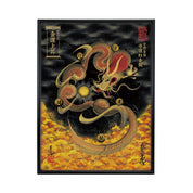 【昇運・守護・縁結びの京都一筆龍】 龍神御加護の絵画(大)【守護紅金龍】