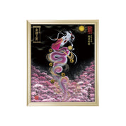 【昇運・守護・縁結びの京都一筆龍】 龍神御加護の絵画(小)【昇運桜龍】