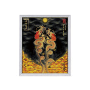 【昇運・守護・縁結びの京都一筆龍】 龍神御加護の絵画(小)【昇運紅葉双龍】