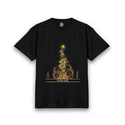 【昇運・守護・縁結びの京都一筆龍】 龍神御加護の絵画Tシャツ日本語書体【昇運紅金龍】