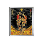 【昇運・守護・縁結びの京都一筆龍】 龍神御加護の絵画(小)【昇運紅葉双龍】